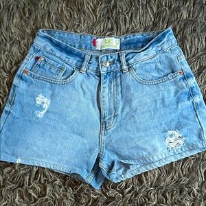 Trendy Distressed Blue Jean Shorts